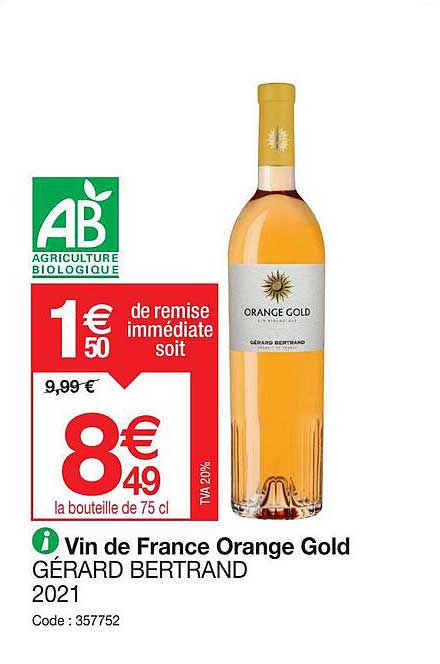 vin de France orange gold Gérard Bertrand