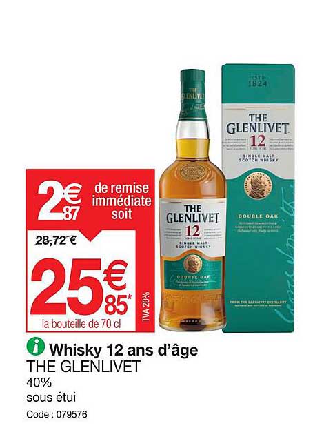 whisky 12 ans d'âge the glenlivet