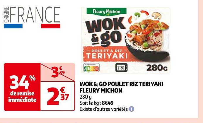 wok & go poulet riz teriyaki fleury michon