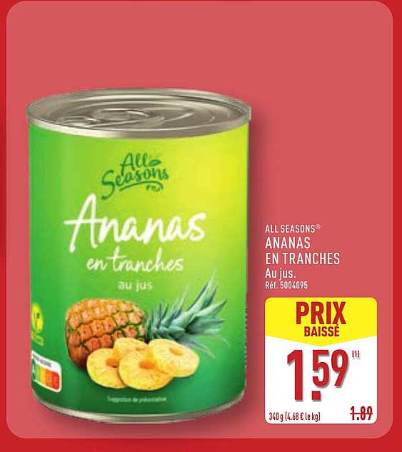 All Seasons Ananas en tranches