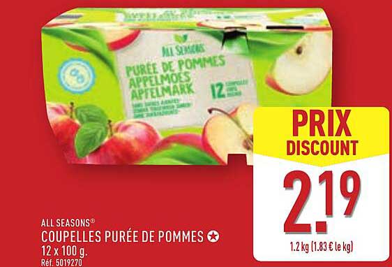ALL SEASONS COUPELLES PURÉE DE POMMES