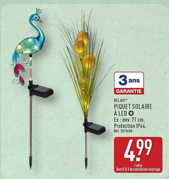 BELAVI PIQUET SOLAIRE À LED