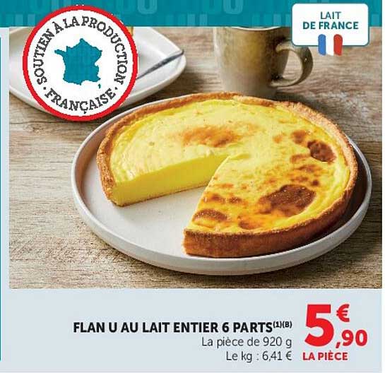 FLAN U AU LAIT ENTIER 6 PARTS