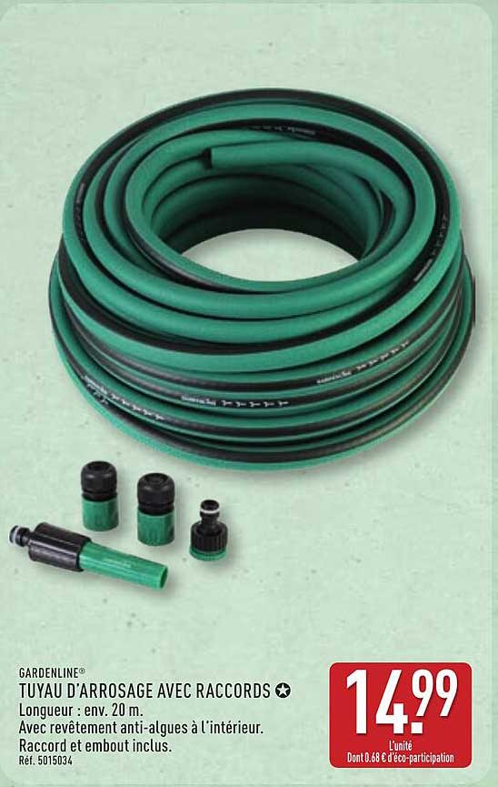 GARDENLINE TUYAU D'ARROSAGE AVEC RACCORDS