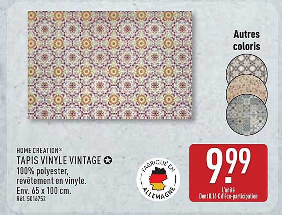 HOME CREATION Tapis vinyle vintage