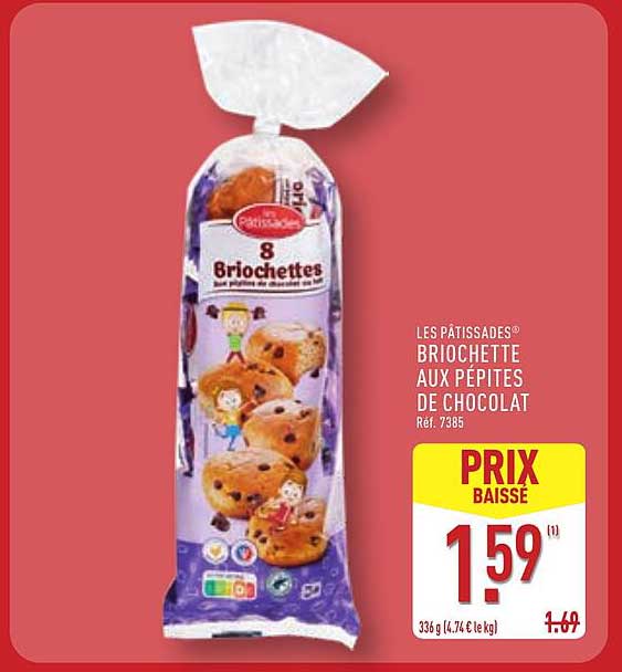 Les Pâtissades Briochette aux pépites de chocolat