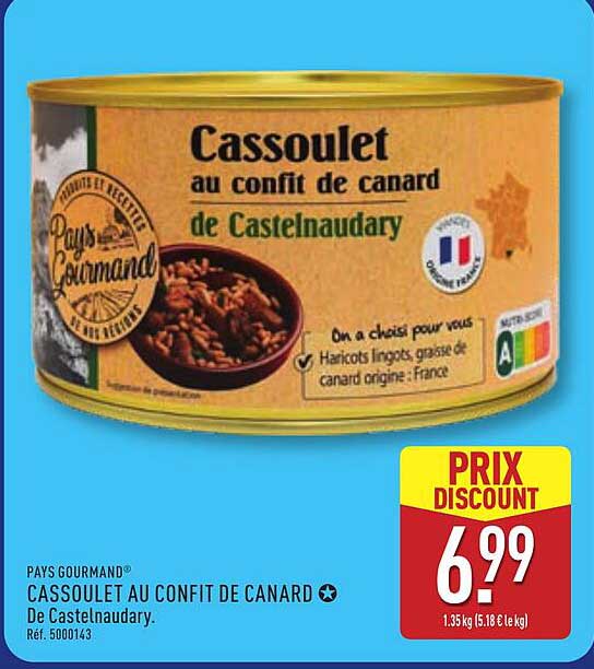 Pays Gourmand Cassoulet au confit de canard de Castelnaudary
