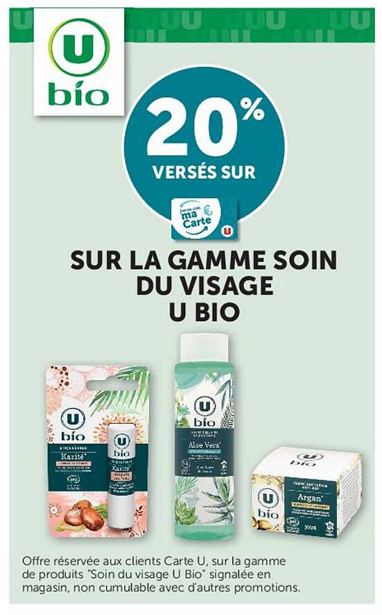 SUR LA GAMME SOIN DU VISAGE U BIO