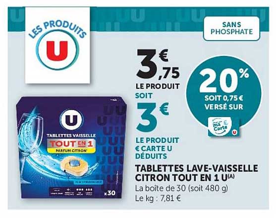 TABLETTES LAVE-VAISSELLE CITRON TOUT EN 1