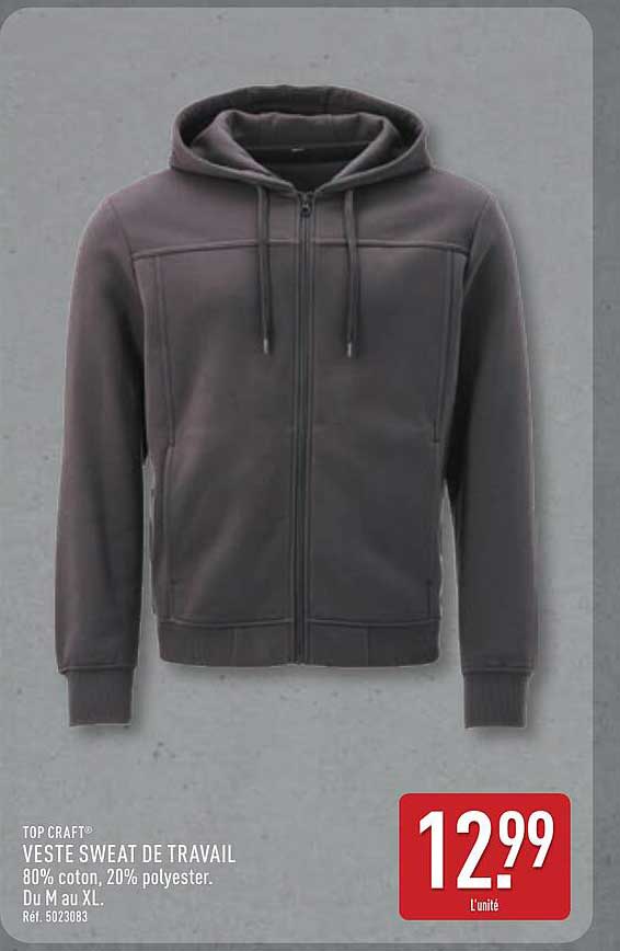 TOP CRAFT VESTE SWEAT DE TRAVAIL