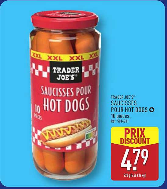 TRADER JOE’S SAUCISSES POUR HOT DOGS