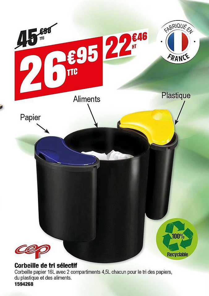 corbeille de tri sélectif cep