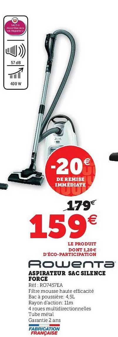 Aspirateur Sac Silence Force Rowenta