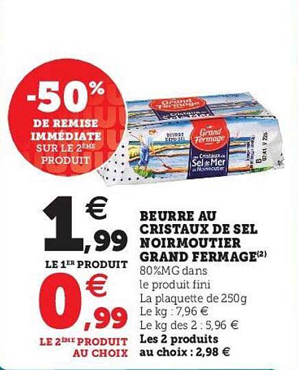 beurre au cristaux de sel noirmoutier grand fermage