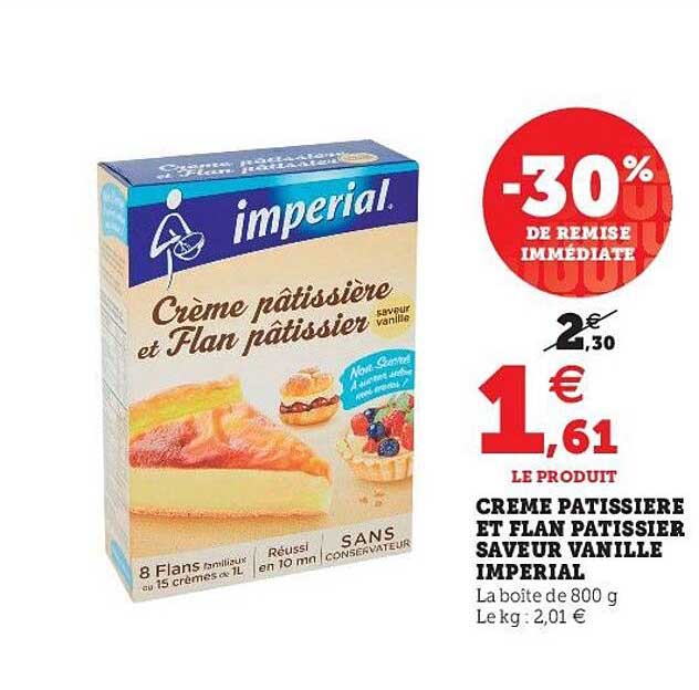Crème Pâtissière Et Flan Pâtissier Saveur Vanille Impérial