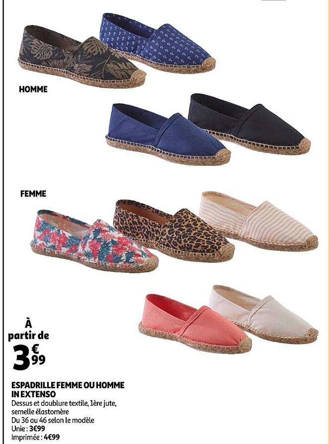 espadrille femme ou homme in extenso