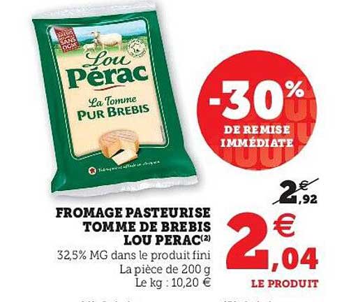 fromage pasteurisé tomme de brebis loup perac