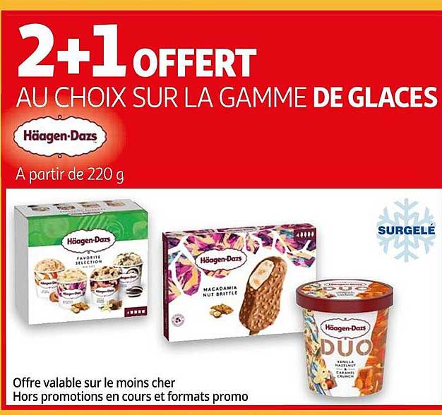 la gamme de glaces häagen-dazs