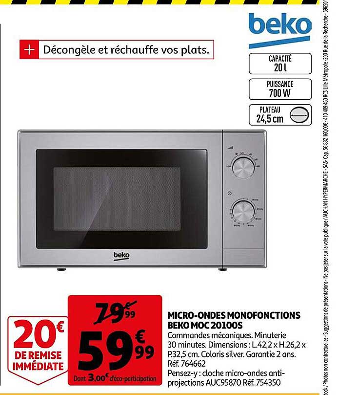 micro-ondes monofonctions beko