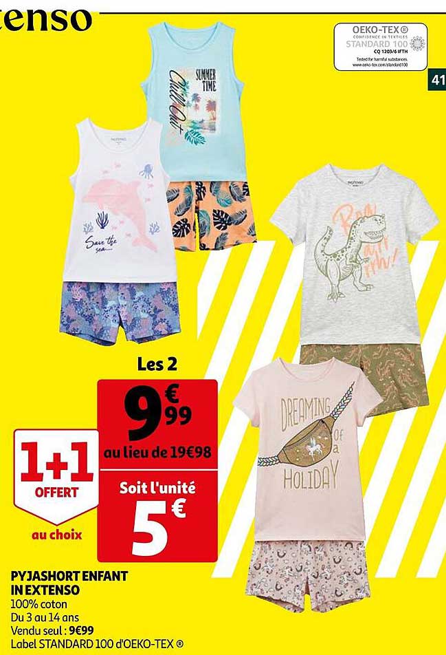 pyjashort enfant in extenso