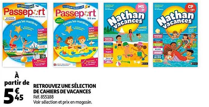 retrouvez une sélection de cahiers de vacances