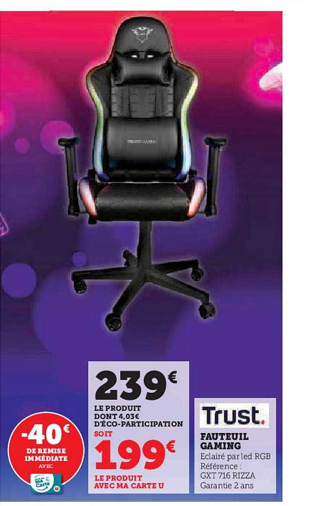 Fauteuil Gaming Trust