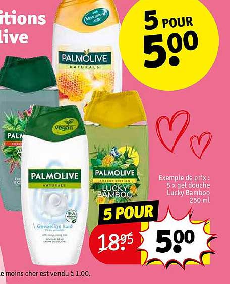 5 X  Gel Douche Lucky Bamboo 250 Ml Palmolive