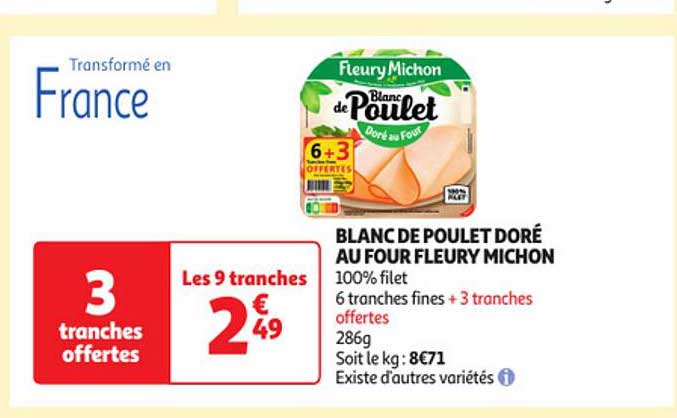 blanc de poulet doré au four fleury michon