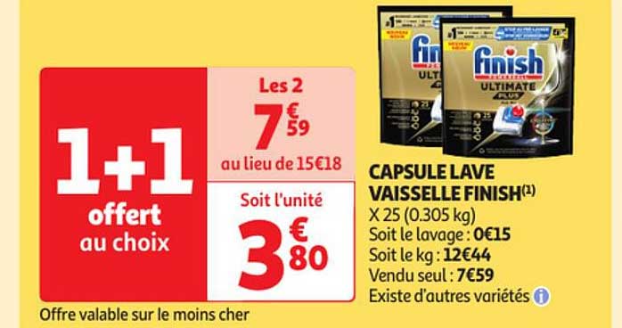 capsule lave vaisselle finish