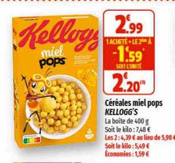 céréales miel pops kellogg's