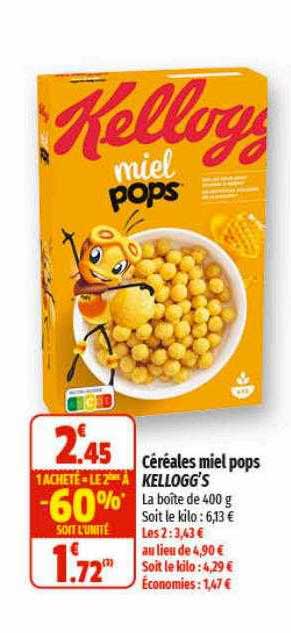 céréales miel pops kellogg's