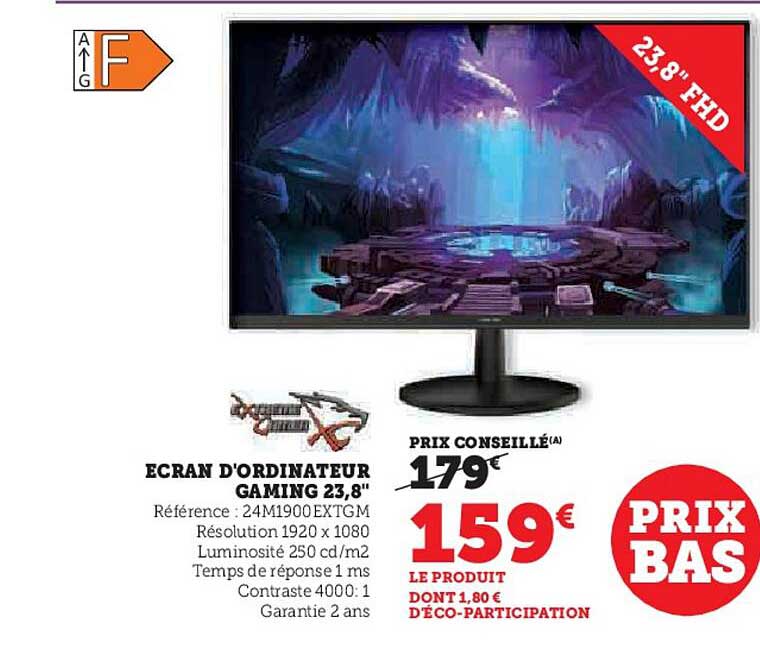 écran d'ordinateur gaming 23,8"