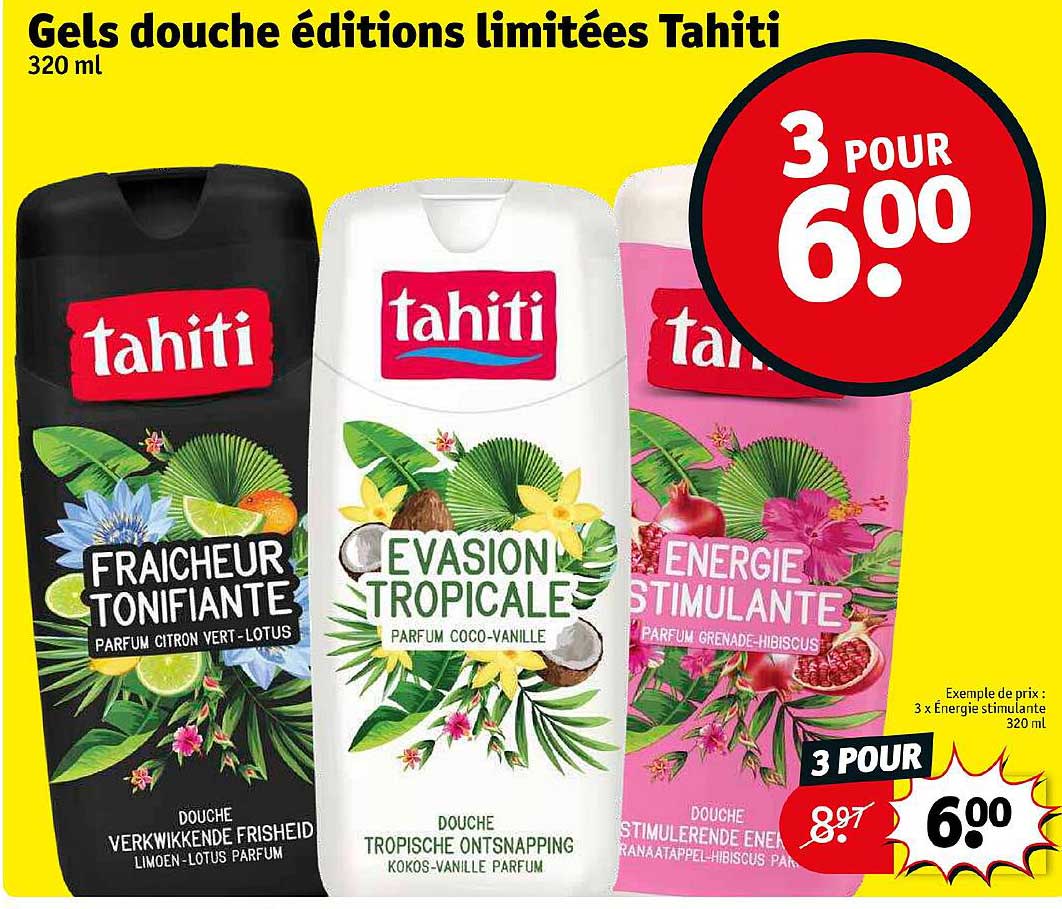 gels douche éditions limitées tahiti