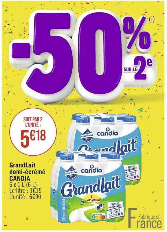 grand lait demi-écrémé candia