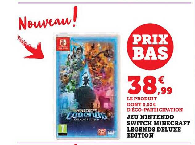 jeu nintendo switch minecraft legends deluxe édition