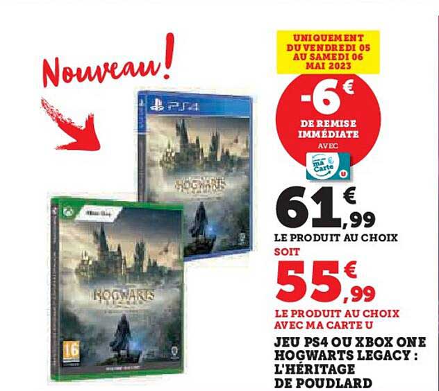 jeu ps4 ou xbox one hogwarts legacy : l'héritage de poudlard