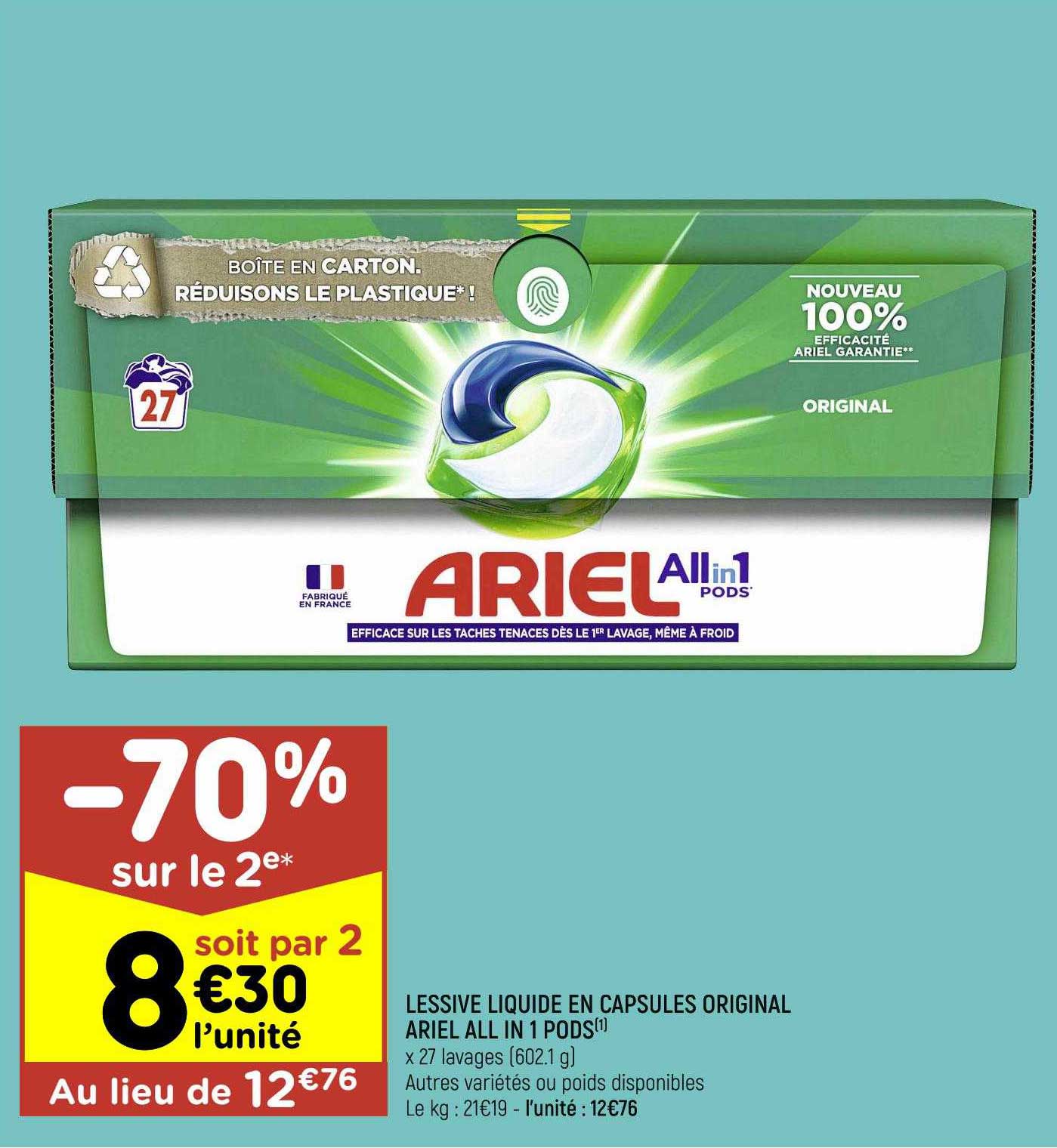 Lessive Liquide En Capsules Original Ariel All In 1 Pods