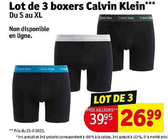 lot de 3 boxers calvin klein