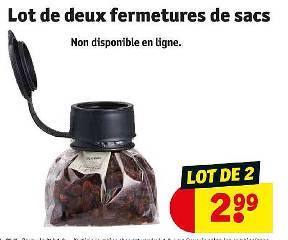 Lot De Deux Fermetures De Sacs