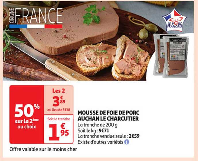 Mousse De Foie De Porc Auchan Le Charcutier