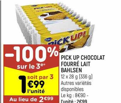 pick up chocolat fourré lait bahlsen
