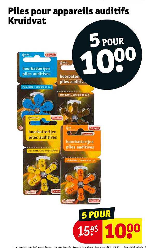 piles pour appareils auditifs kruidvat