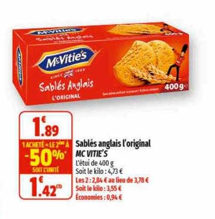 sablés anglais l'original mc vitie's