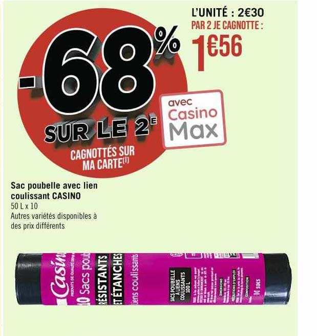sac poubelle avec lien coulissant casino