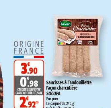 saucisses à l'andouillette façon charcutière socopa