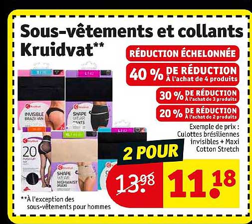 sous-vêtements et collants kruidvat