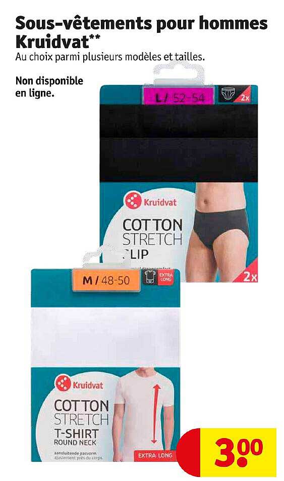 sous-vêtements pour hommes kruidvat