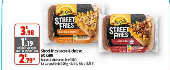 street fries bacon & cheese mc cain