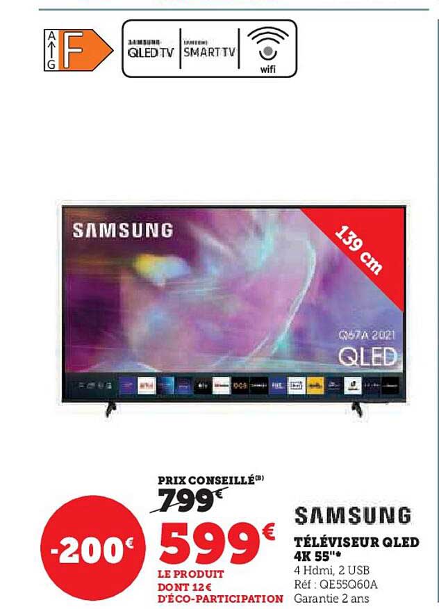 Téléviseur Qled 4k 55" 139 Cm Samsung