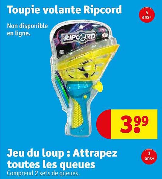 toupie volante ripcord, jeu de loup : attrapez toutes les queues